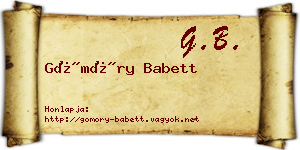 Gömöry Babett névjegykártya